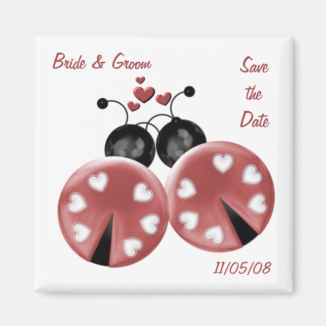KRW Custom Liebe Bugs Save the Date Hochzeit Magnet (Vorne)