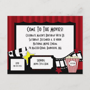 KRW Custom Movie Anniversaire Fête Invitations