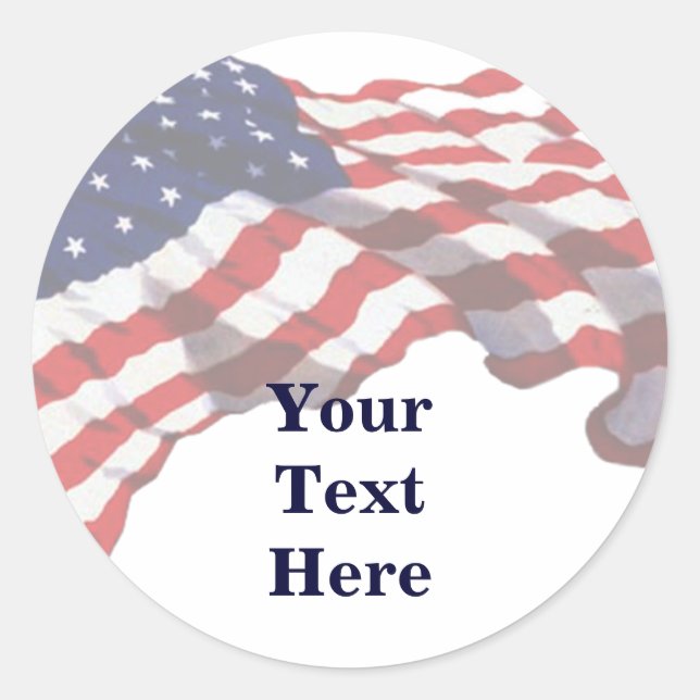 KRW Custom Text American Flag Stickers (Vorderseite)
