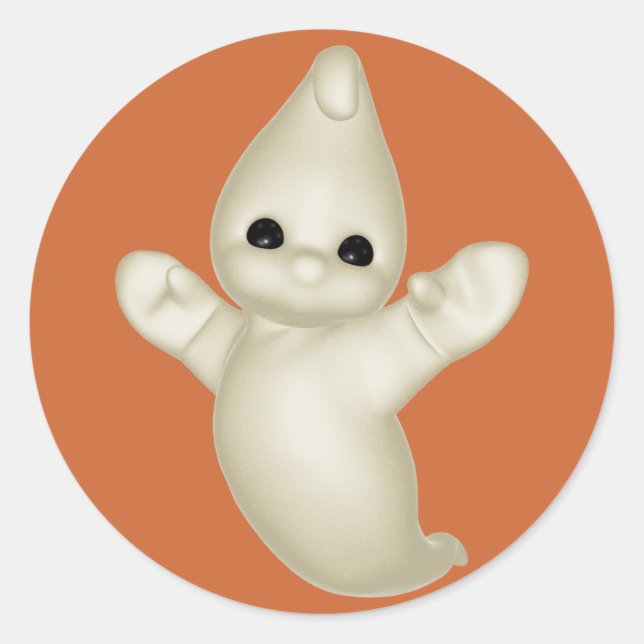 KRW Cute Halloween Ghost Runder Aufkleber (Vorderseite)