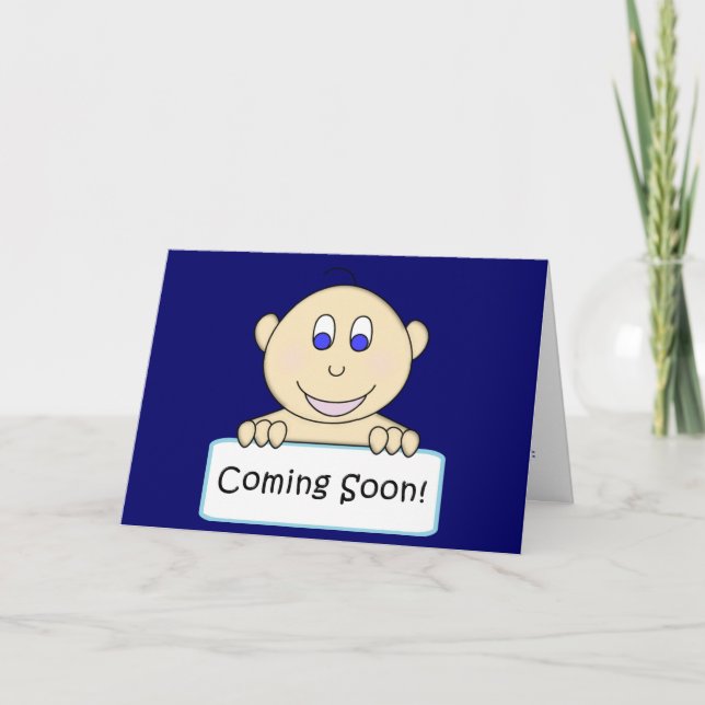 KRW, das bald Jungen-Babyparty-Einladung kommt Einladung (Vorderseite)
