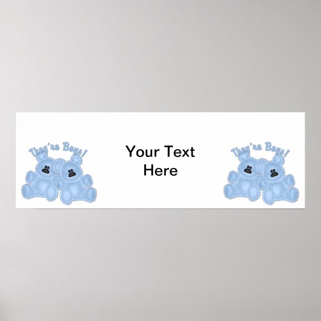 KRW Das sind Boys Twin Blue Bears Duschbanner Poster (Vorne)