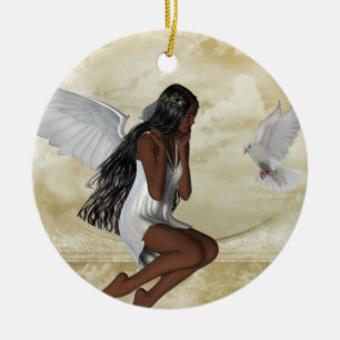 KRW der Engel und die Tauben-inspirierend Keramik Ornament