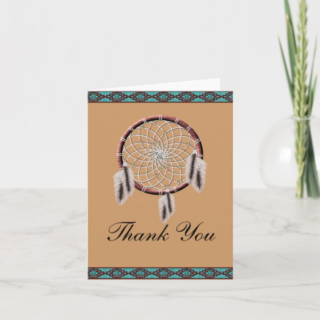 KRW Dreamcatcher Carte de remerciements amérindien (Devant)