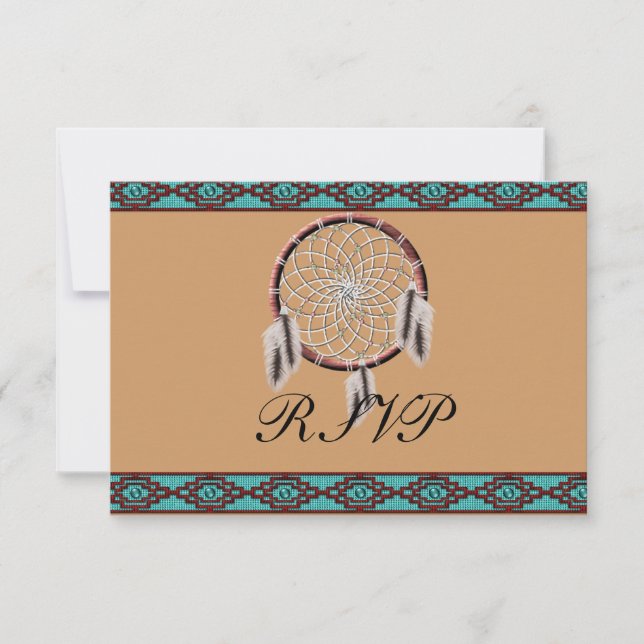 KRW Dreamcatcher National American Wedding RSVP Karte (Vorderseite)