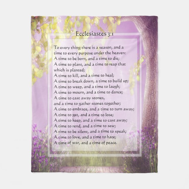 KRW Ecclesiastes zu alles Schrifts-Decke Fleecedecke (Vorderseite)