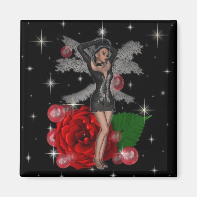 KRW Elegante Rose Fee Magnet (Vorne)