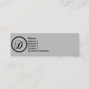 KRW elegante Visitenkarte des Skript-Monogramm-D