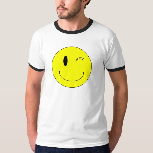 KRW-Gelb, das Gesicht blinzelt T-Shirt (Vorderseite)