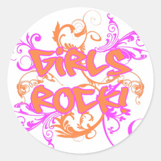 KRW Girls Rock Grafitti Grunge Runder Aufkleber