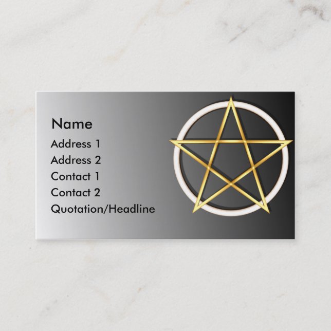 KRW-GoldWiccan Pentagram-Gewohnheits-Visitenkarte Visitenkarte (Vorderseite)
