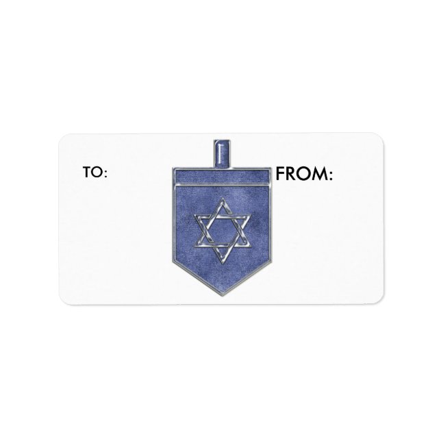 KRW Hanukka Dreidel bis und von Label Adressaufkleber (Vorne)