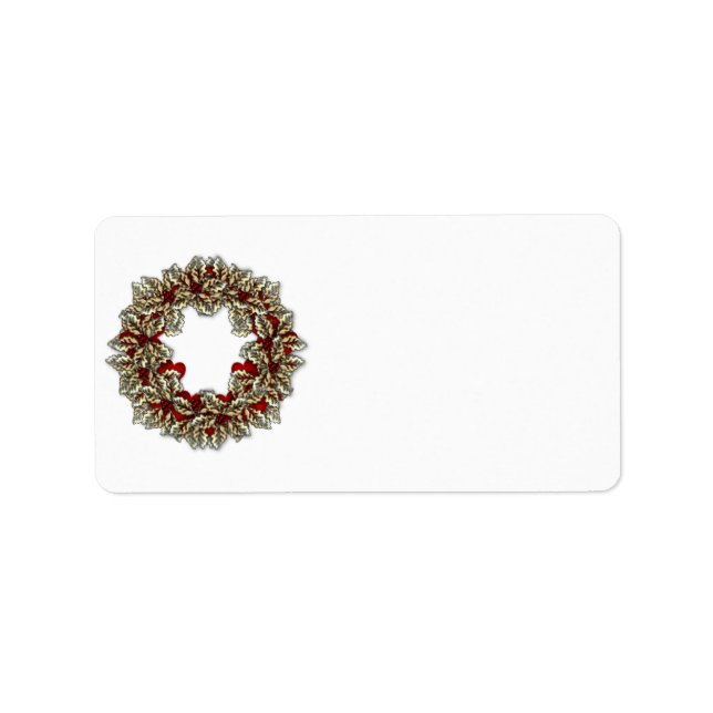 KRW Happy Holidays Wreath Xmas Blank Étiquette de  (Devant)