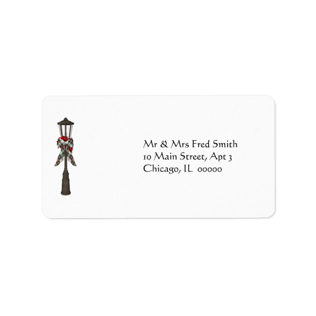 KRW Holiday Lamp Post Address Label Adressaufkleber (Vorne)