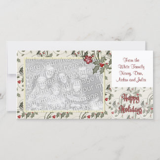KRW Holly Frame Custom Holiday Carte photo