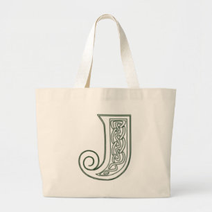KRW - J - Keltische mit Monogramm Taschen-Tasche Jumbo Stoffbeutel