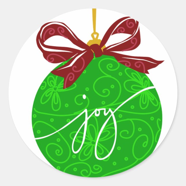 KRW Joy Christmas Ornament Runder Aufkleber (Vorderseite)