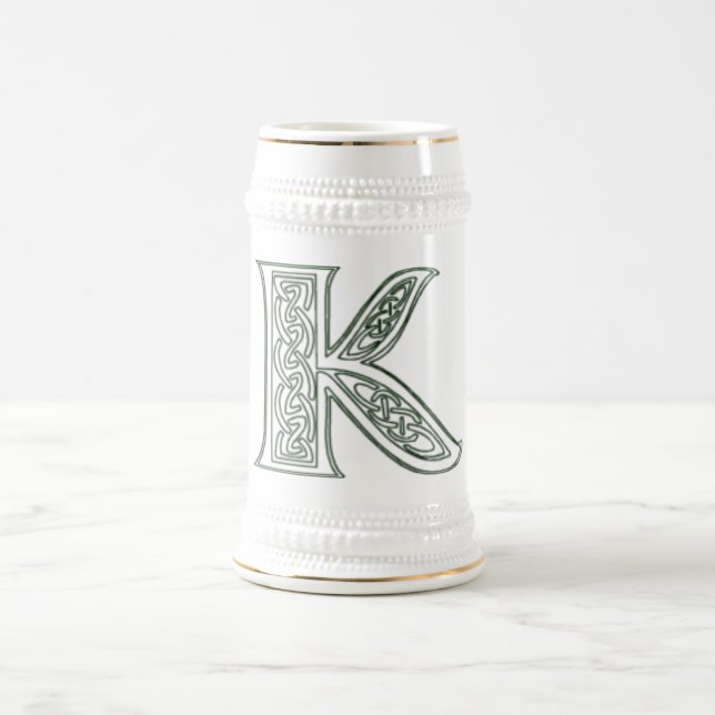 KRW - K - Keltischer mit Monogramm Stein Bierglas (Mittel)