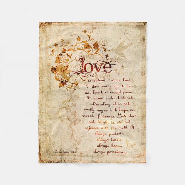 KRW-Liebe ist Korinther-Bibel-Zitat-Decke Fleecedecke (Vorderseite)