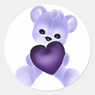 KRW Lila Teddy Runder Aufkleber