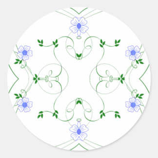 KRW Lovely Blue Floral 1,5 Zoll Aufkleber