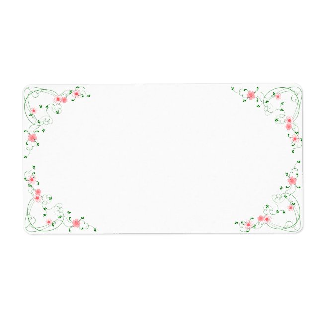 KRW Lovely Pink Floral Blank Shipping Label (Vorne)