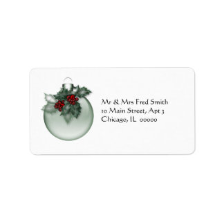 KRW Lovely Xmas Ornament mit Holly Address Label Adressaufkleber