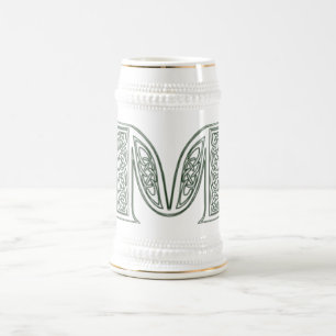 KRW - M - Keltischer mit Monogramm Stein Bierglas