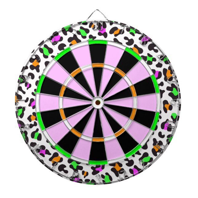 KRW-Neonleopard-DruckGirly Dartboard Dartscheibe (vorne)