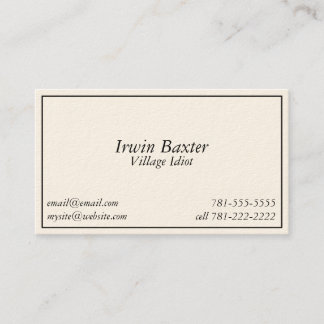 KRW-Neuheits-Witz-Dorf-Idiot-Busplakat Visitenkarte