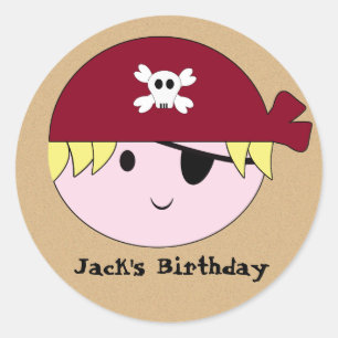 KRW Niedlich Custom Pirate Birthday Stickers
