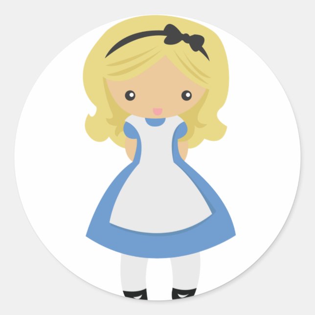 KRW Niedliche Alice im Wunderland Runder Aufkleber (Vorderseite)