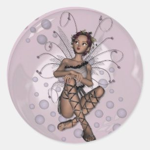 KRW Pink Bubble Fairy Runder Aufkleber
