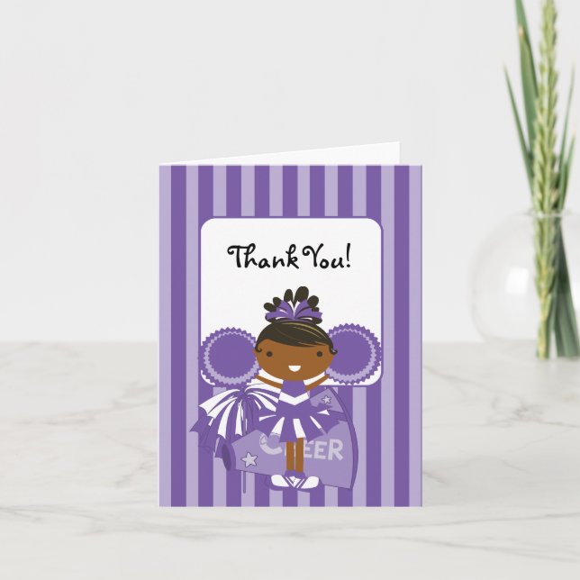 KRW Purple Cheerleader Thank You Dankeskarte (Vorderseite)