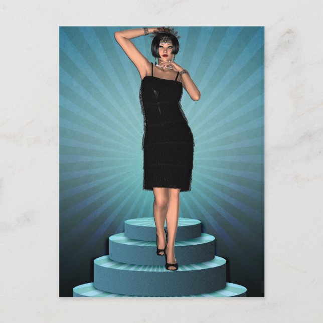 KRW Putting auf Ritz Deko Flapper Postkarte (Vorderseite)