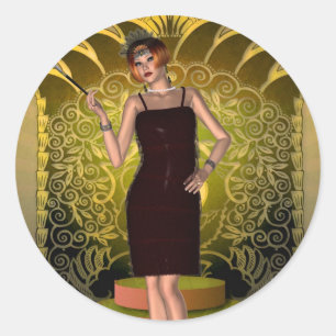 KRW Putting on Ritz Deko Flapper II Runder Aufkleber