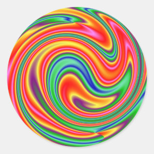 KRW Rainbow Swirl Runder Aufkleber
