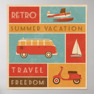 KRW Retro Sommerurlaub Poster