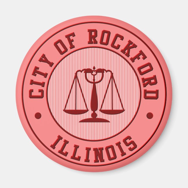 KRW Rockford Peach Baseball Team Magnet (Vorne)