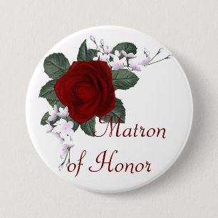 KRW-Rosen-Matrone des Ehrenhochzeits-Buttons Button