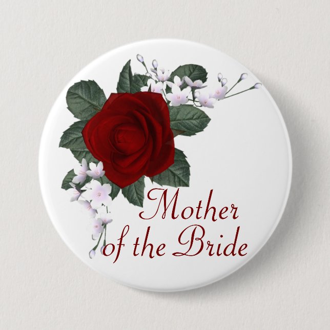 KRW-Rosen-Mutter des Braut-Hochzeits-Buttons Button (Vorderseite)
