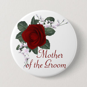 KRW-Rosen-Mutter des Bräutigam-Hochzeits-Buttons Button