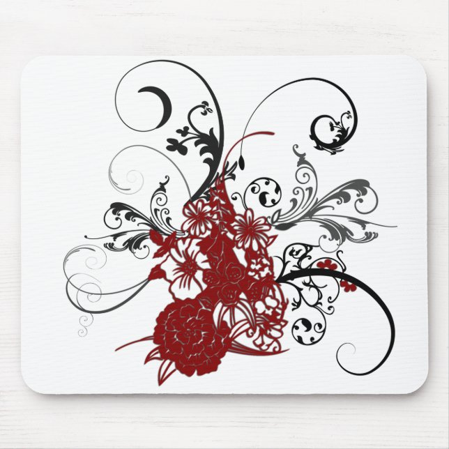 KRW-roter BlumenSchmutz Mousepad (Vorne)