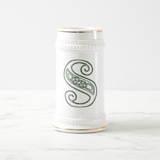 KRW - S - Celtic Mit Monogramm Stein Bierglas (Mittel)