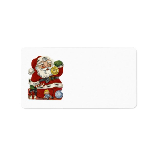 KRW Santa and Toys Weihnachtsblank Adressaufkleber (Vorne)