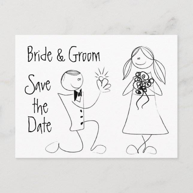 KRW Save the Date Custom Wedding Card Ankündigungspostkarte (Vorderseite)