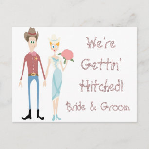 KRW Save the Date Western Wedding Card Ankündigungspostkarte