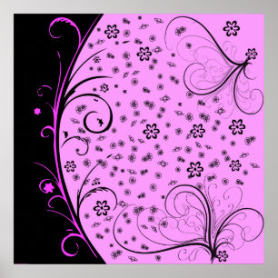 KRW-Schmutz mit Blumen im Rosa Poster