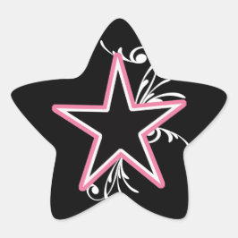 KRW-Star und Wirbel Rosa und Schwarze Aufkleber