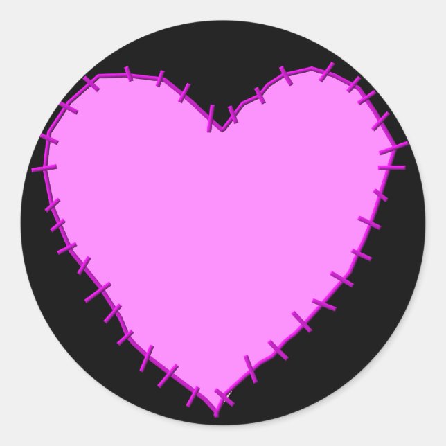 KRW Stitched Heart Stickers (Vorderseite)